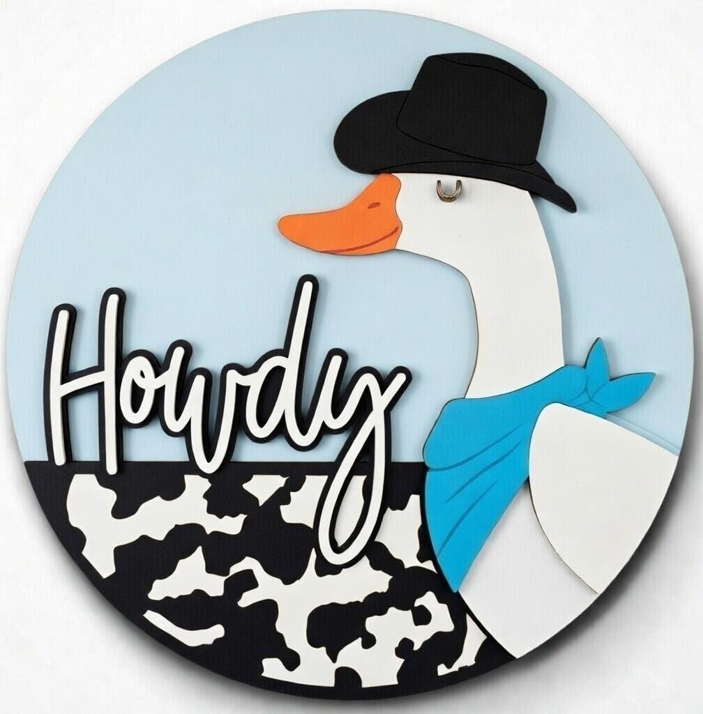 Howdy Goose Cowboy Door Hanger DIY