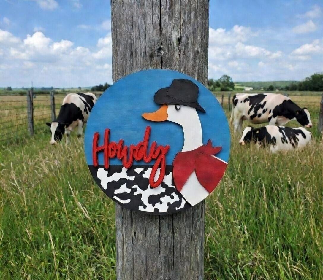 Howdy Goose Cowboy Door Hanger DIY