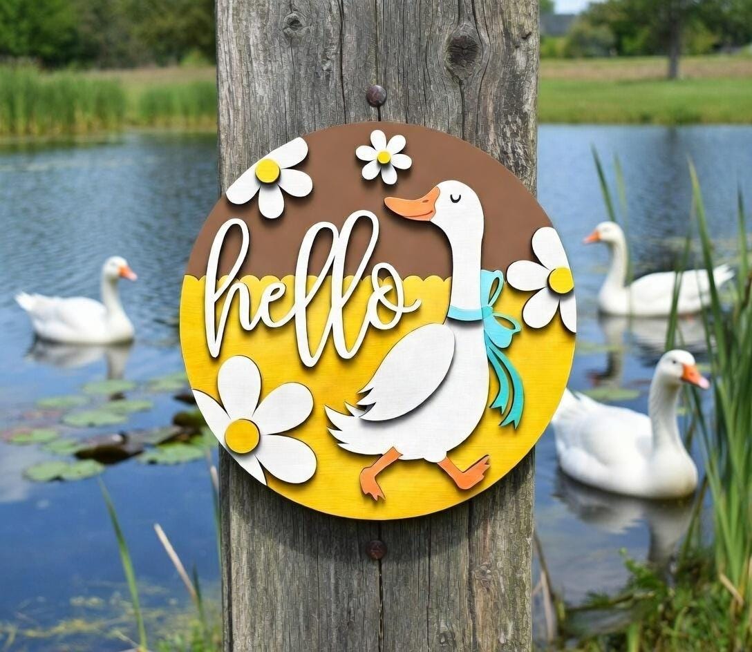 Hello Goose Daisies Door Hanger DIY
