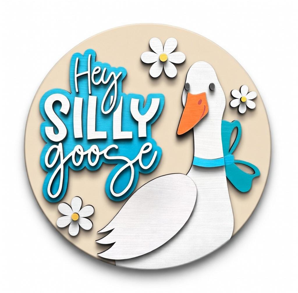 Hey Silly Goose with Flowers Door Hanger DIY