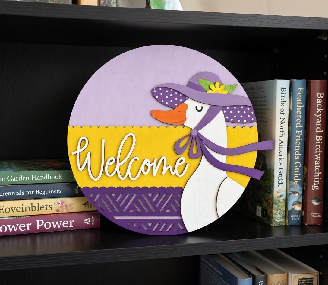 Welcome Goose with Summer Hat  Door Hanger DIY