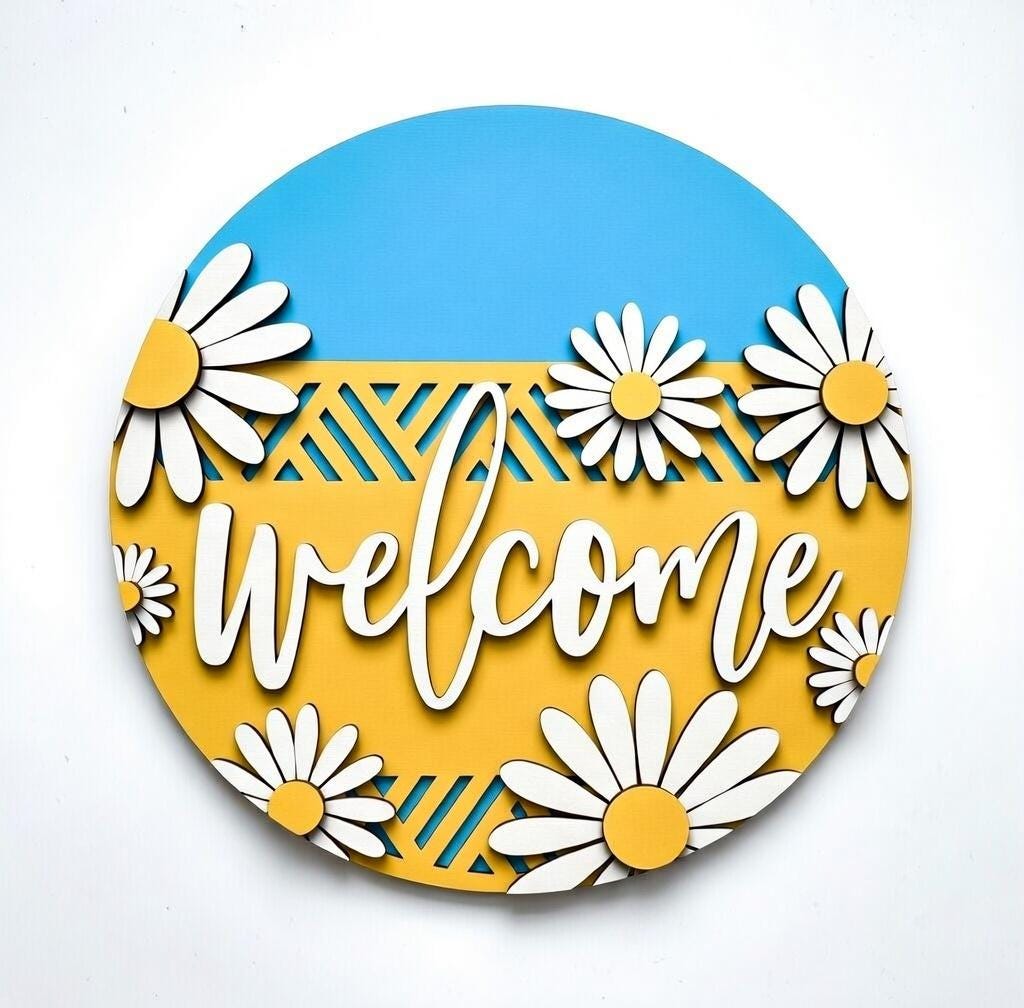 Welcome Daisy Flower  Door Hanger DIY