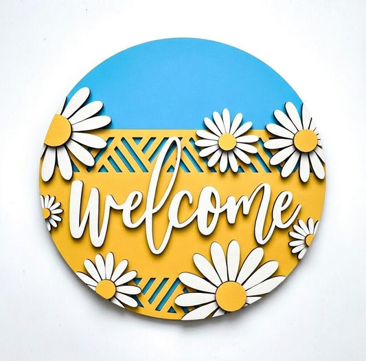 Welcome Daisy Flower  Door Hanger DIY