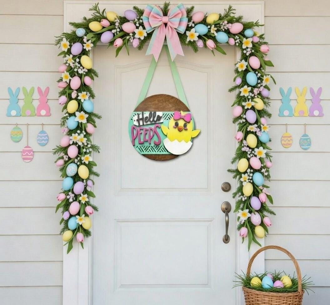 Easter- Hello Peeps one chick Door Hanger DiY