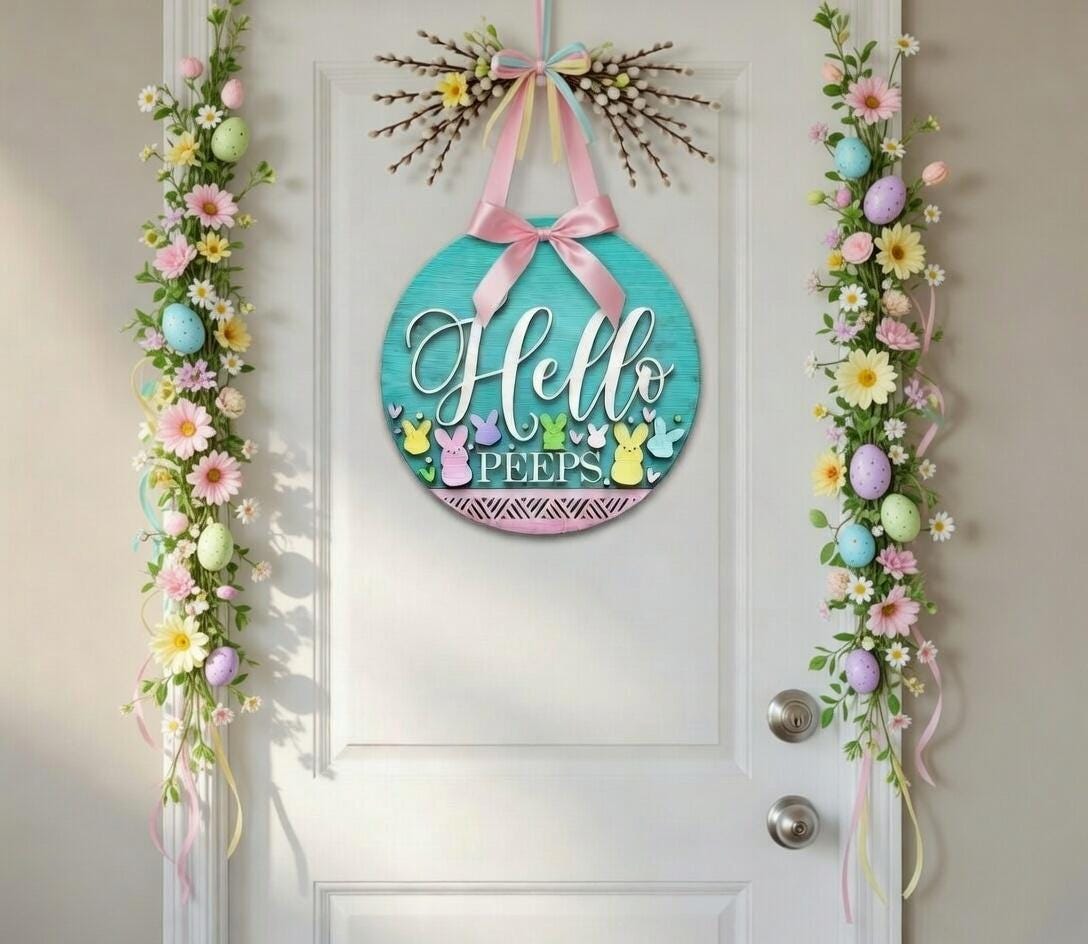 Easter - Hello Bunny Peeps Door Hanger DiY
