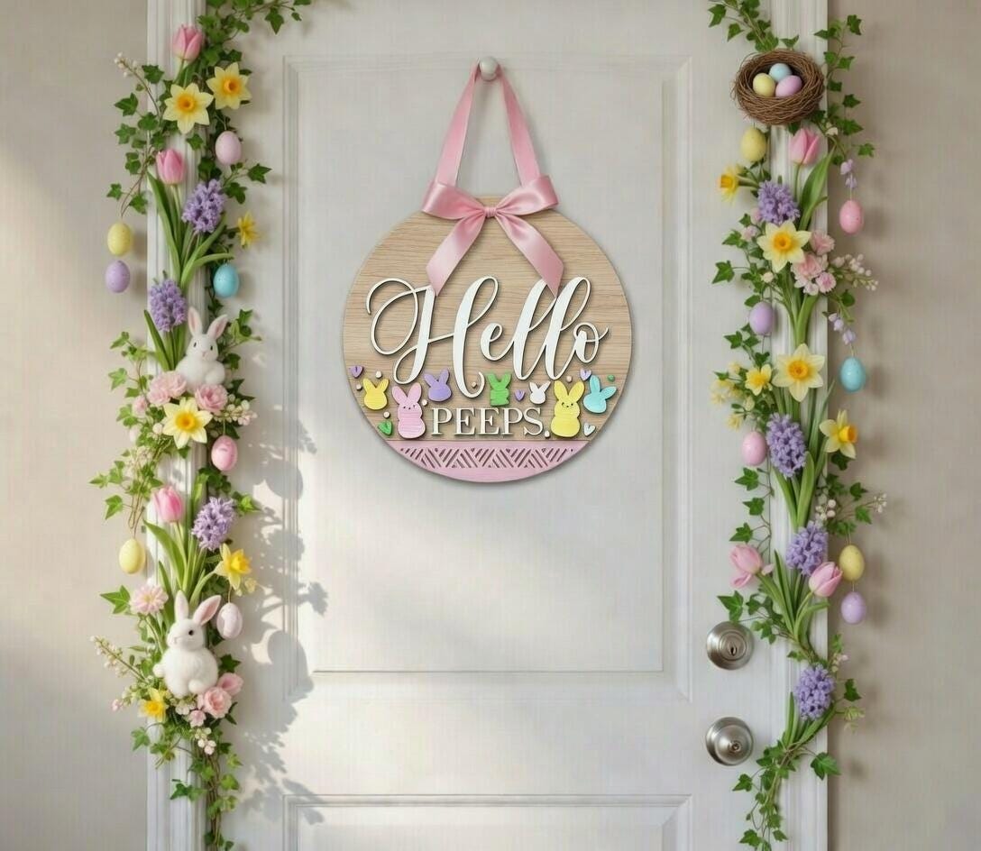 Easter - Hello Bunny Peeps Door Hanger DiY