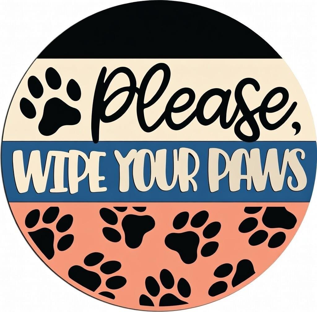 Wipe Your Paws Door Hanger DiY