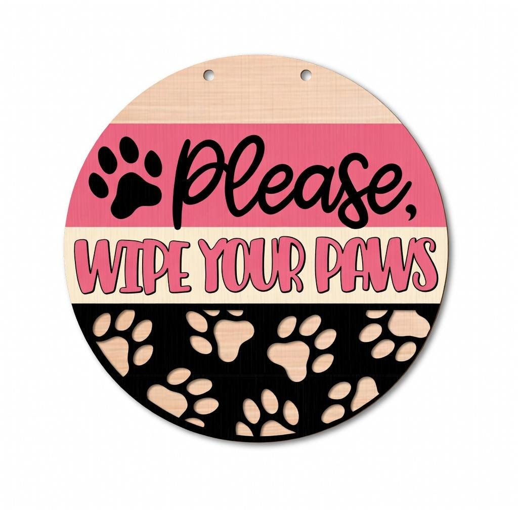 Wipe Your Paws Door Hanger DiY