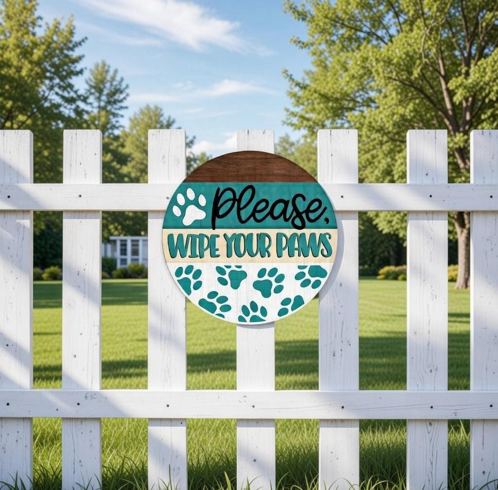 Wipe Your Paws Door Hanger DiY