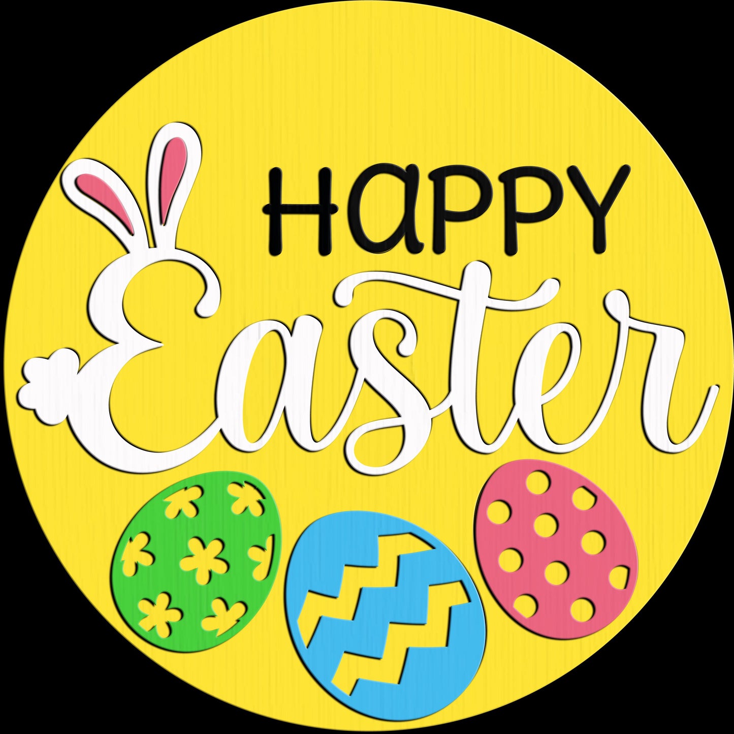 Happy Easter with Eggs on bottom Door Hanger DiY