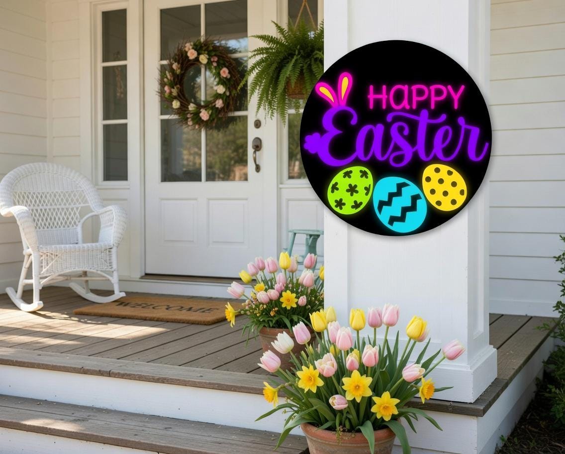 Happy Easter with Eggs on bottom Door Hanger DiY