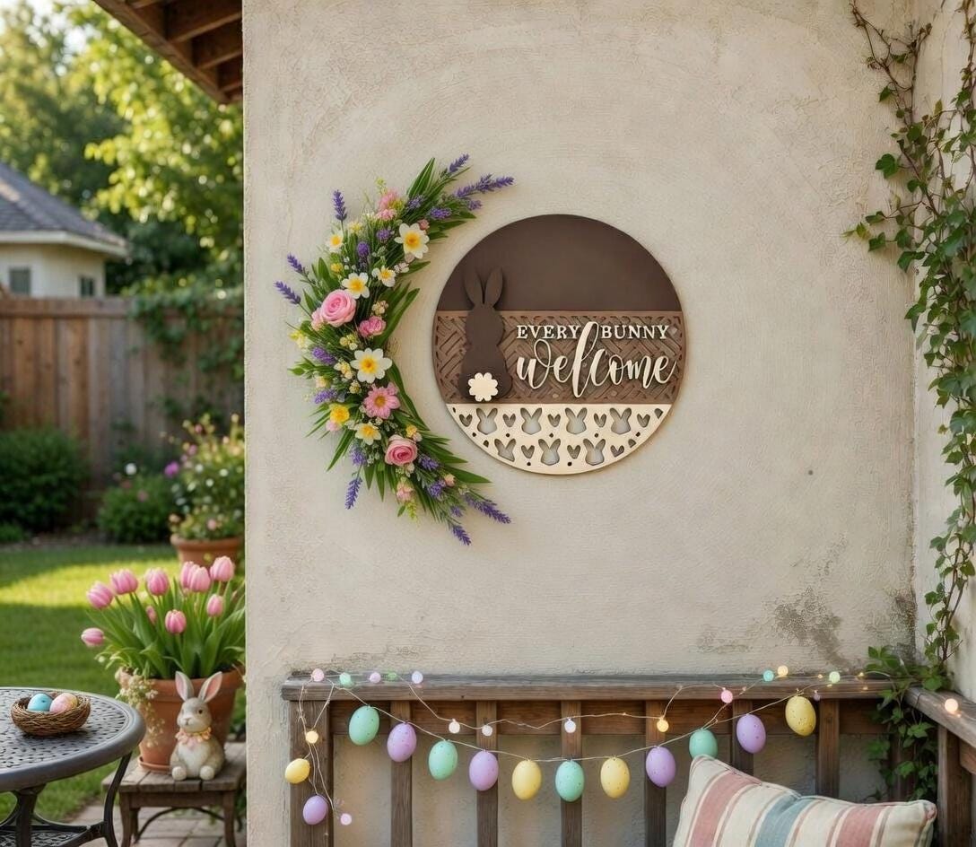 Every Bunny Welcome Easter Door Hanger DiY