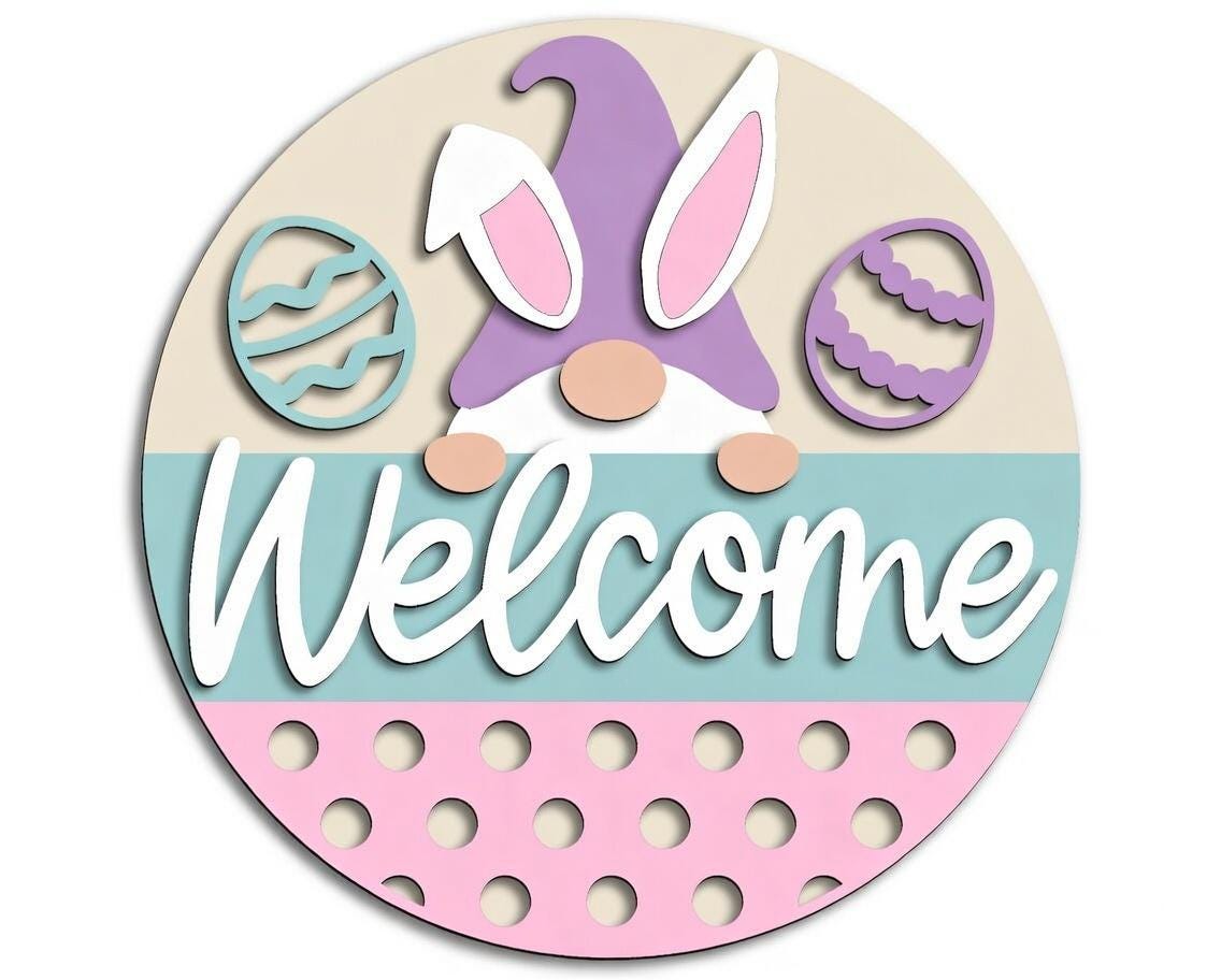 Welcome Bunny Gnome Door Hanger DiY