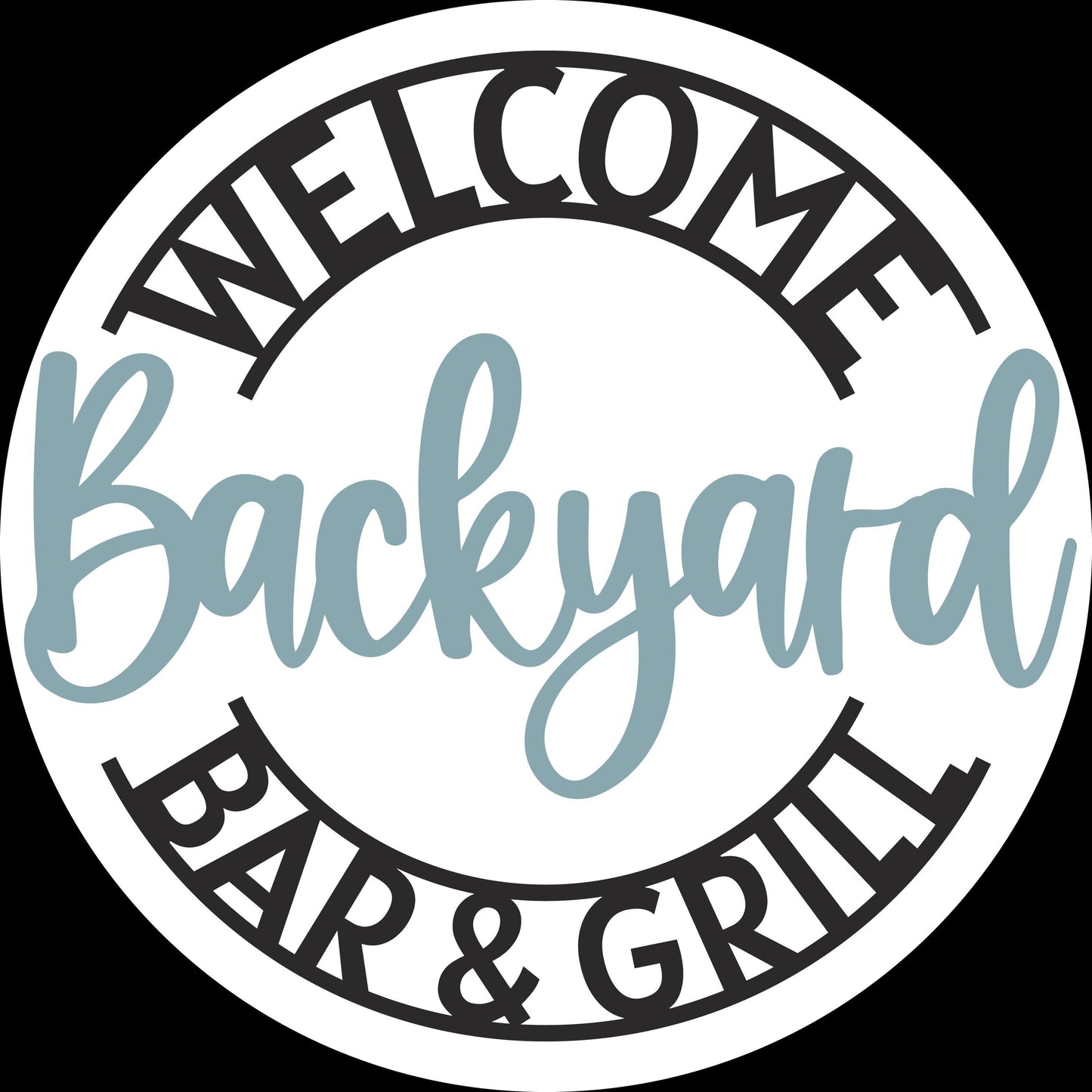 Welcome Backyard Bar and Grill  Sign Door Hanger DiY