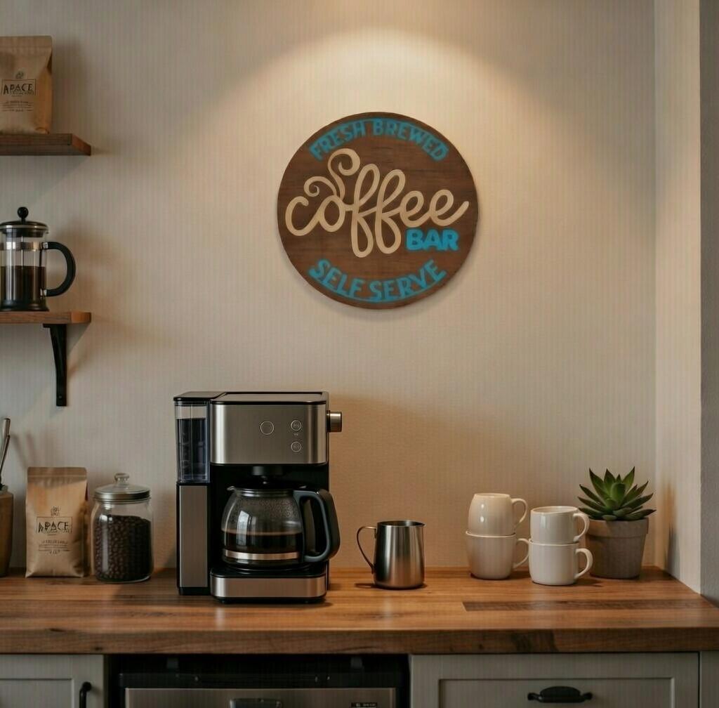 Coffee Bar Wood Door Hanger DiY