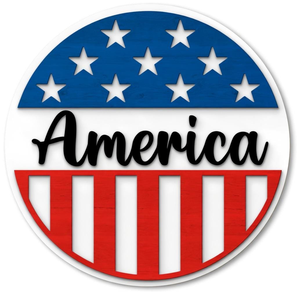 American Flag Welcome Style 3  Door Hanger DiY