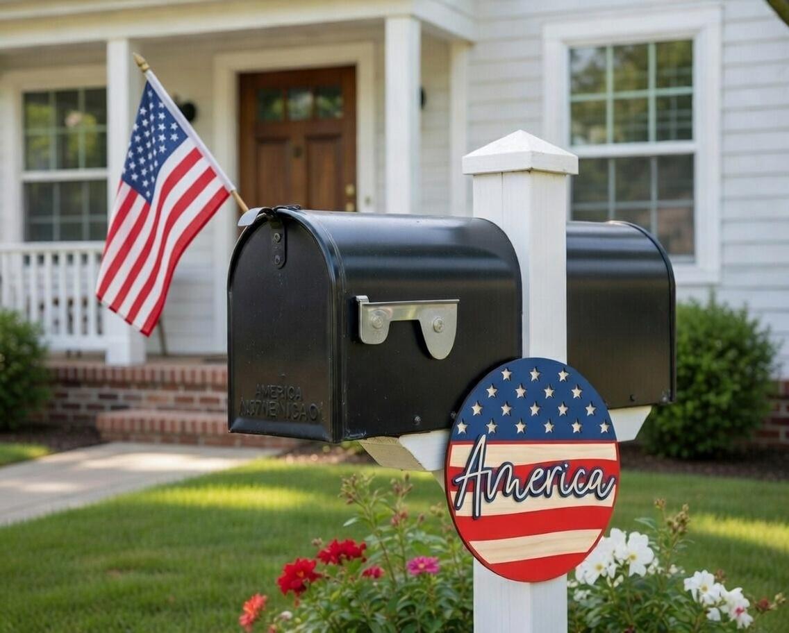 American Flag Round Door Hanger DiY