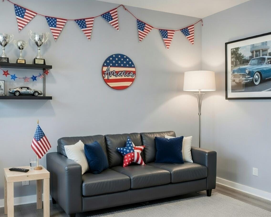 American Flag Round Door Hanger DiY
