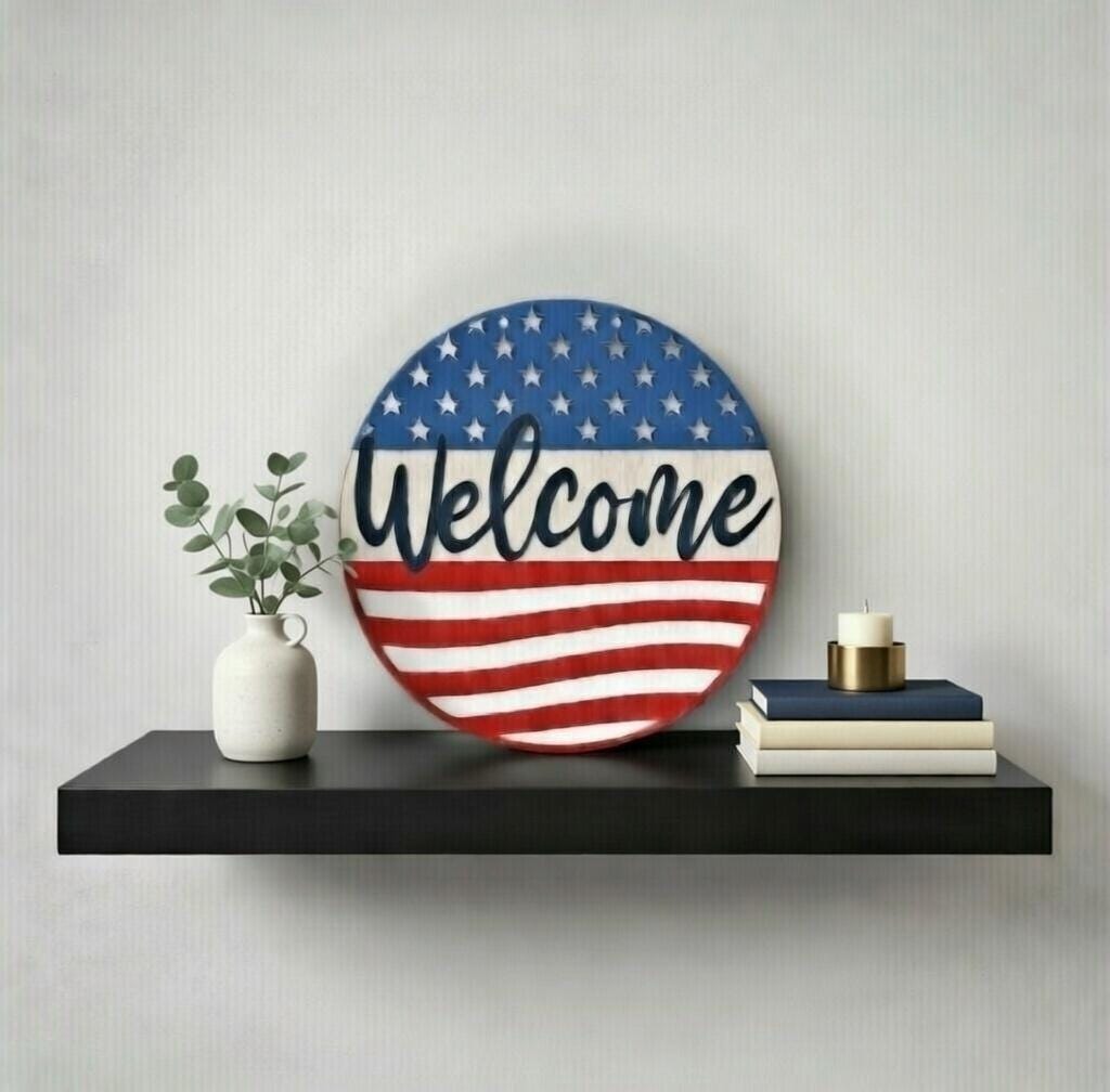 America Flag Door Hanger DiY
