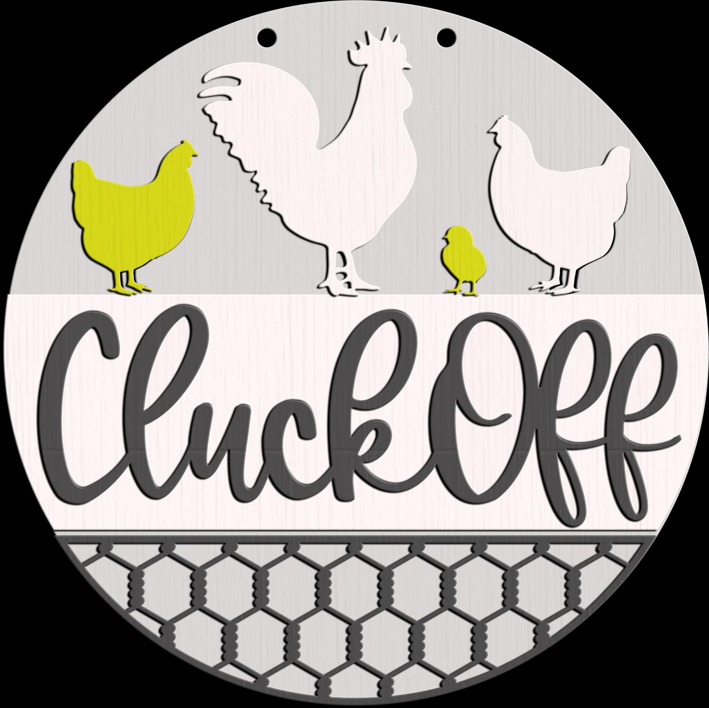 Cluck Off Chicken Wood Door Sign