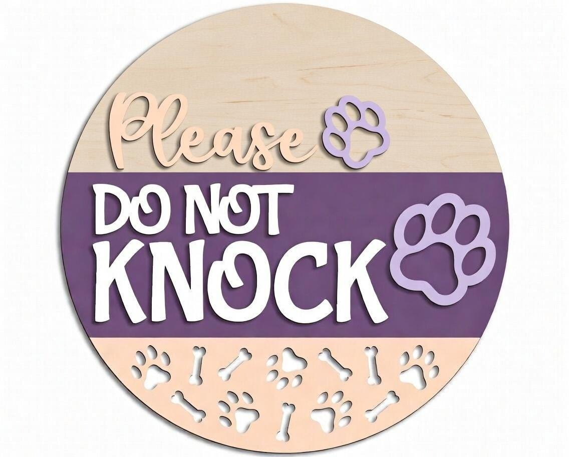 Do Not Knock Dogs Wood Door Hanger DiY