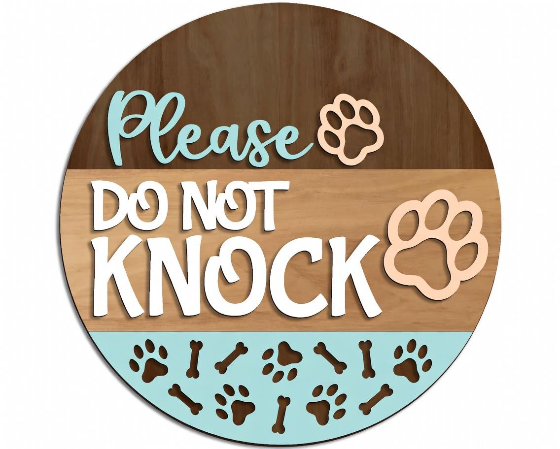 Do Not Knock Dogs Wood Door Hanger DiY