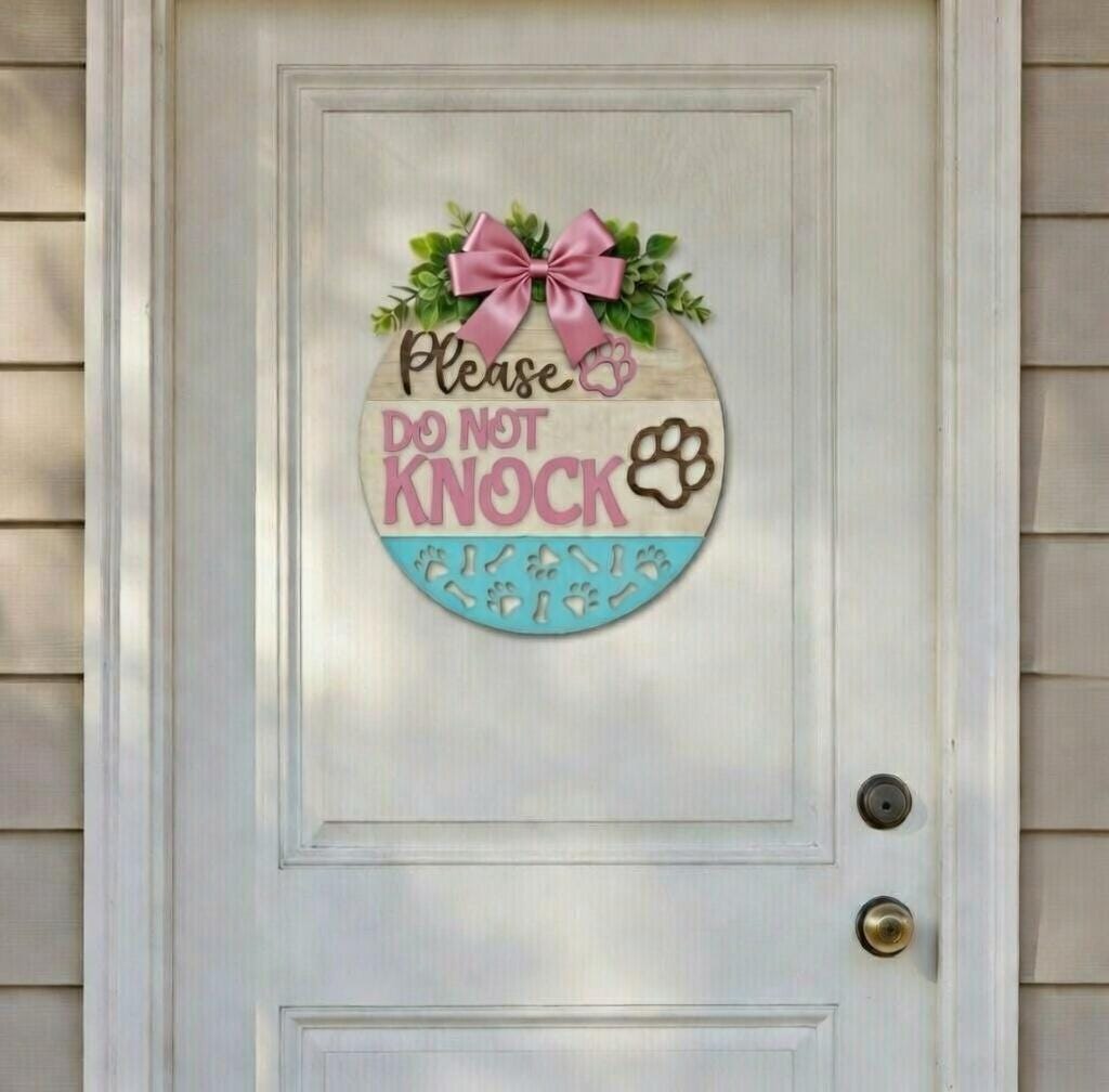 Do Not Knock Dogs Wood Door Hanger DiY