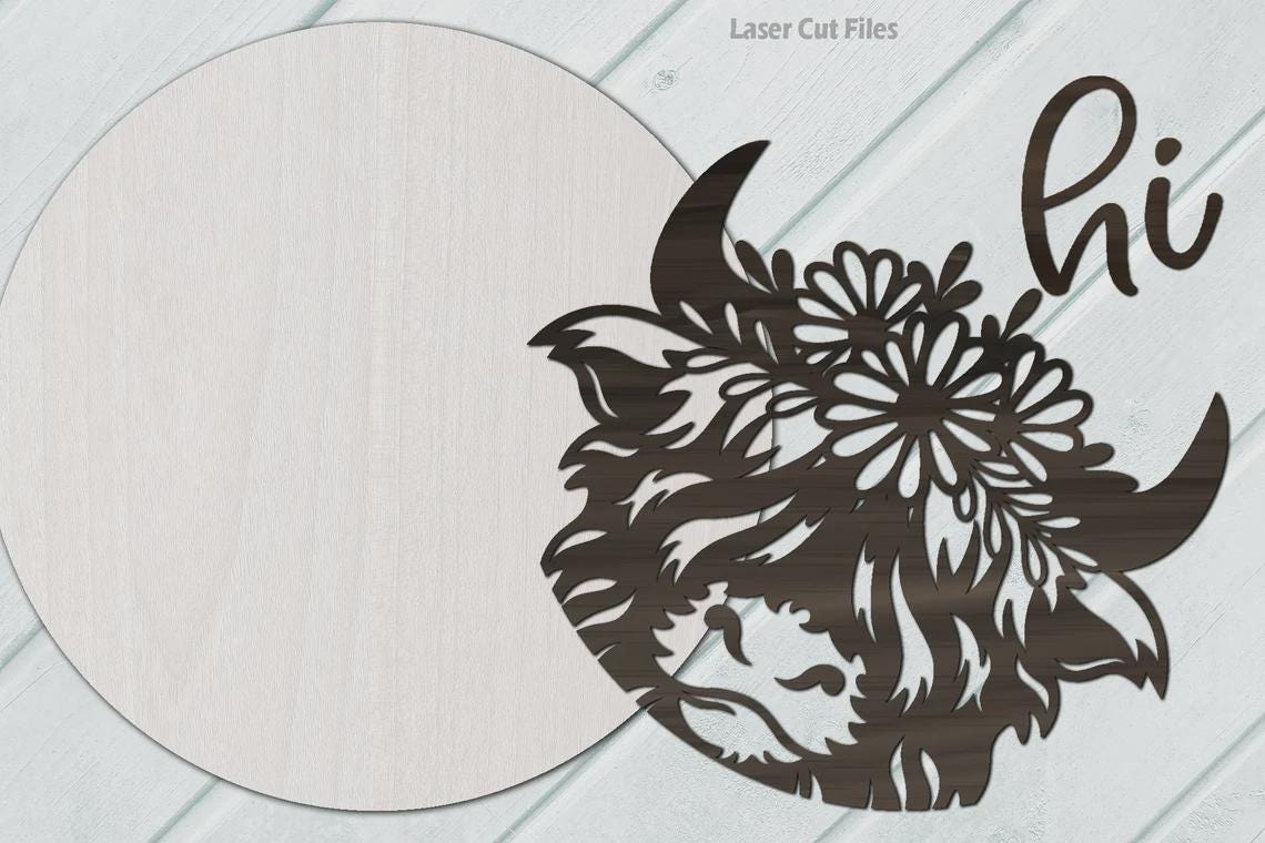 Animal- Hi Highland Cow DIY Door Hanger