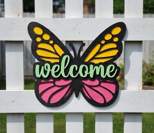 Welcome Butterfly Door Hanger DiY