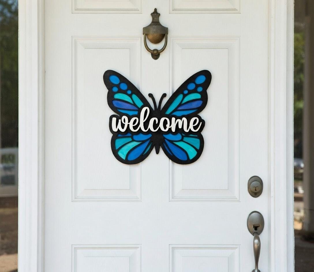 Welcome Butterfly Door Hanger DiY