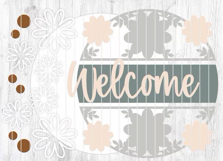 Welcome Flower Spring Door Hanger DiY
