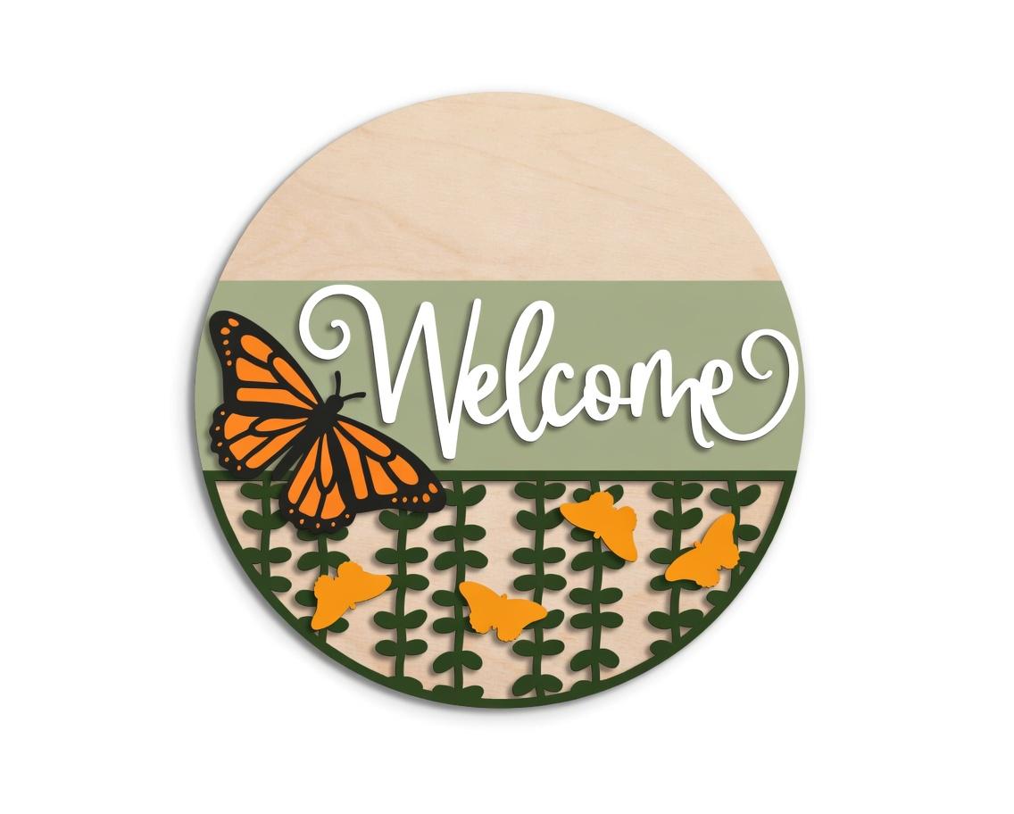 Welcome Butterfly Door Hanger DiY