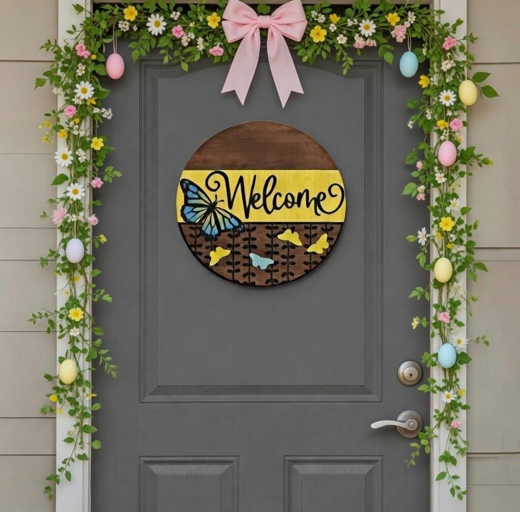 Welcome Butterfly Door Hanger DiY