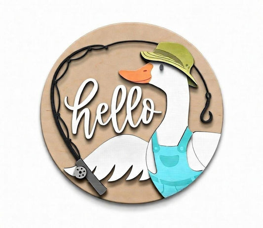 Hello Fisherman Goose Door Hanger DiY