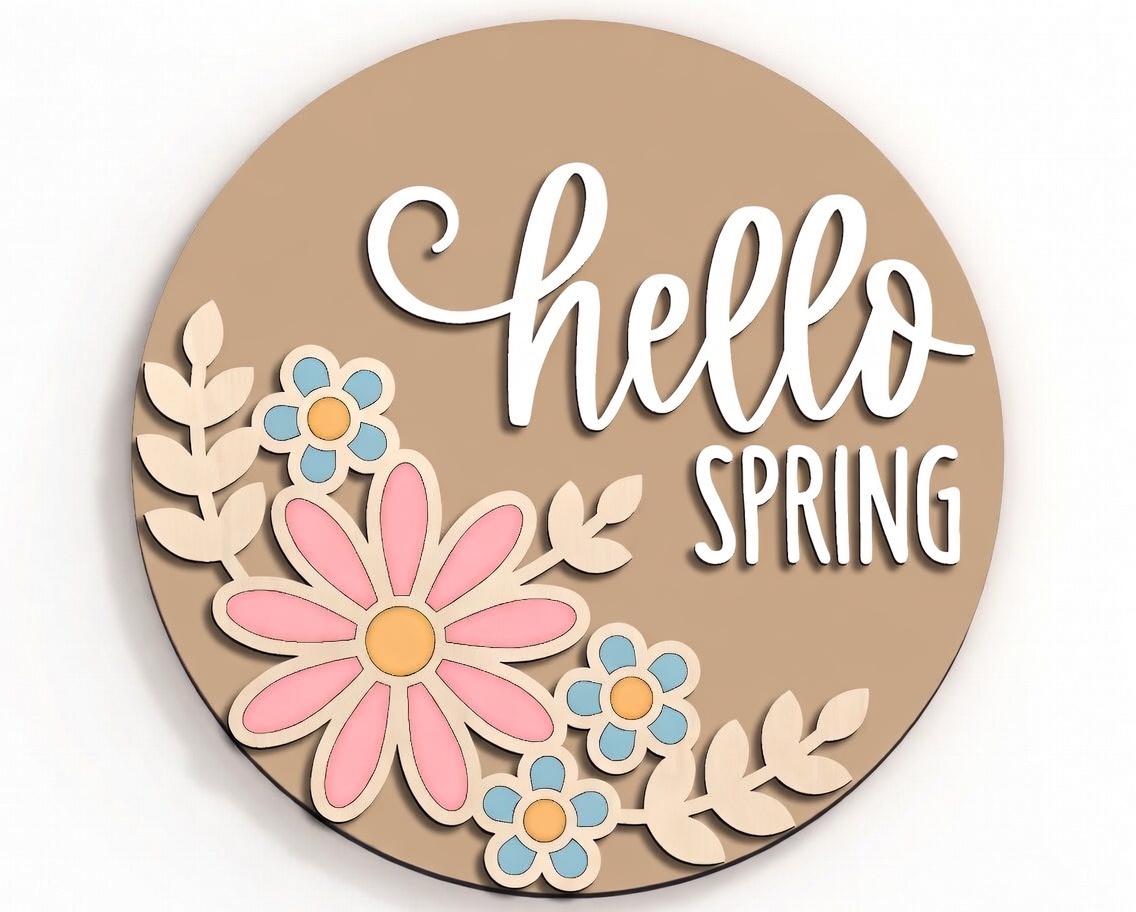 Hello Spring Floral Door Hanger DiY