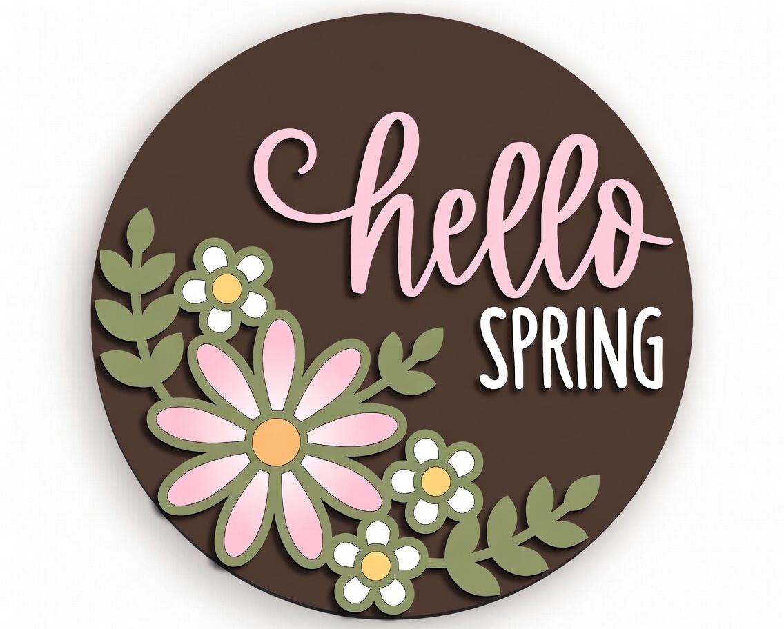 Hello Spring Floral Door Hanger DiY