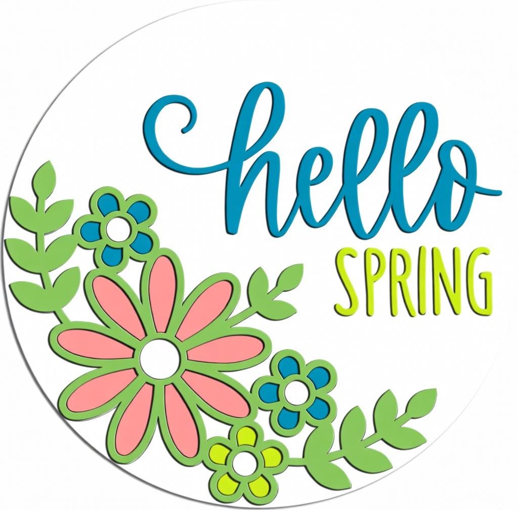 Hello Spring Floral Door Hanger DiY