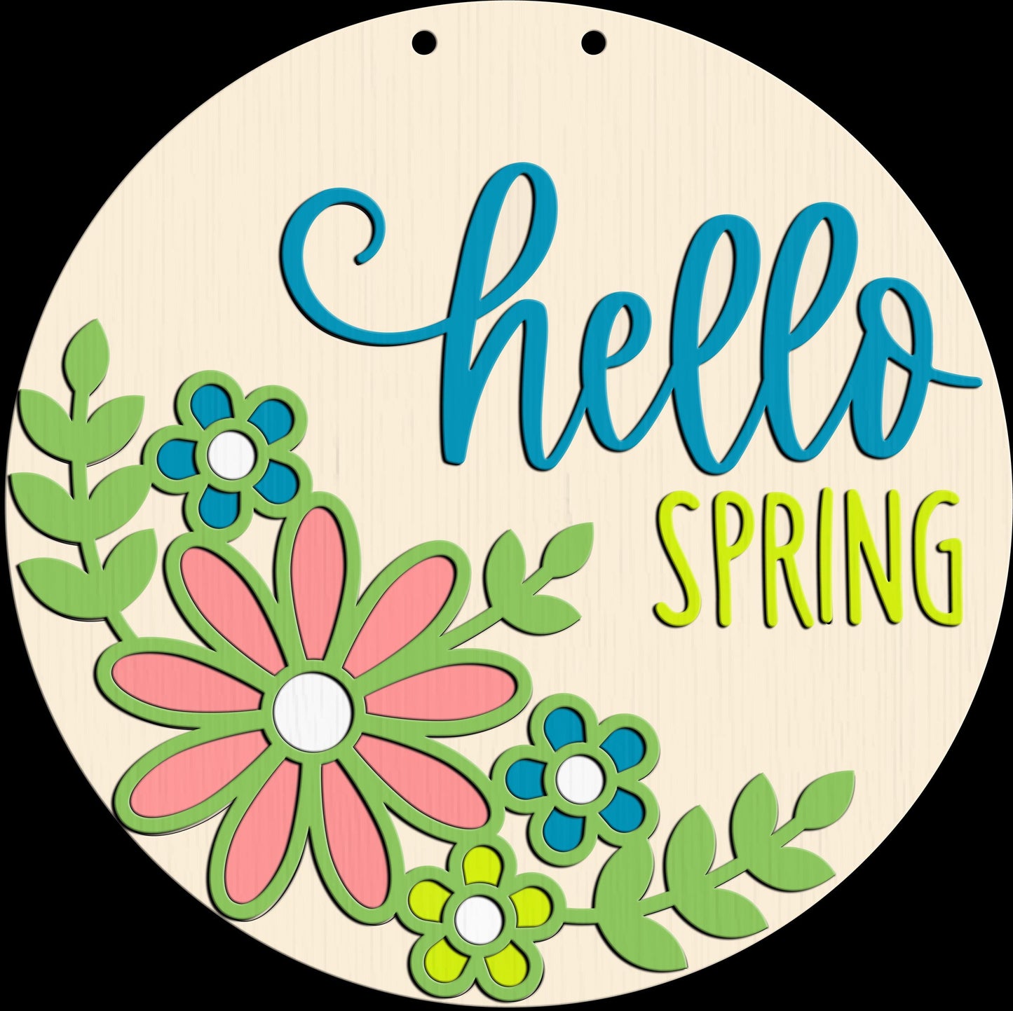 Hello Spring Floral Door Hanger DiY