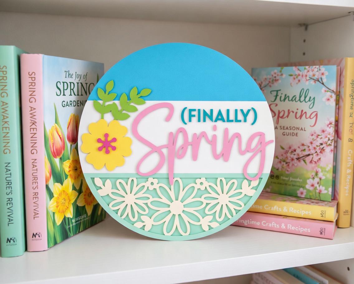 Spring (Finally) Floral Wood Door Sign DIY