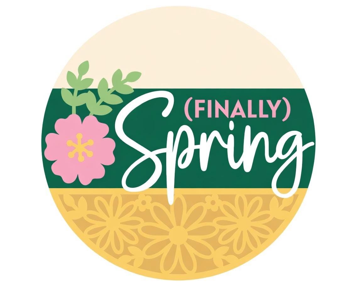 Spring (Finally) Floral Wood Door Sign DIY