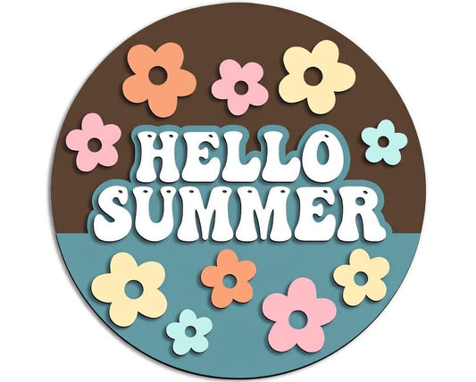 Hello Summer Retro Flower Door Hanger DiY