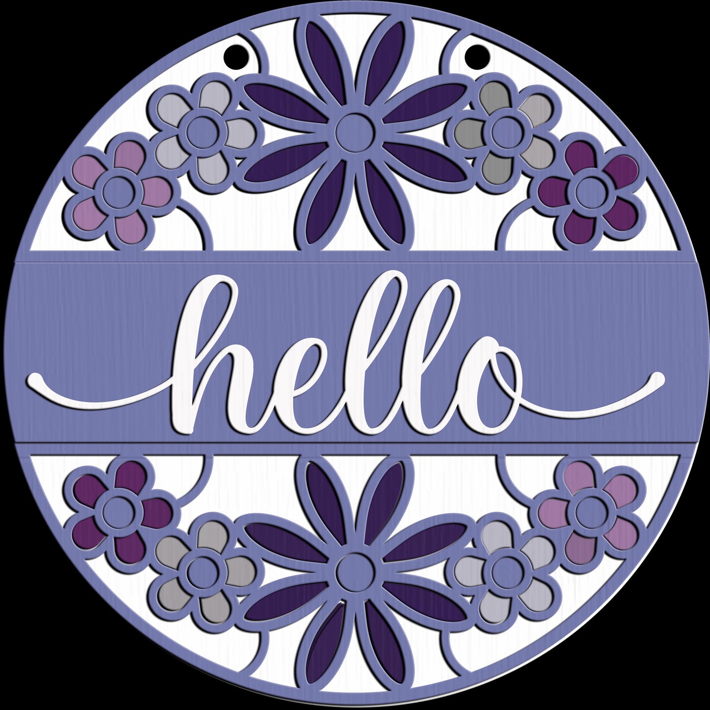 Hello Flower Round Door Hanger DiY