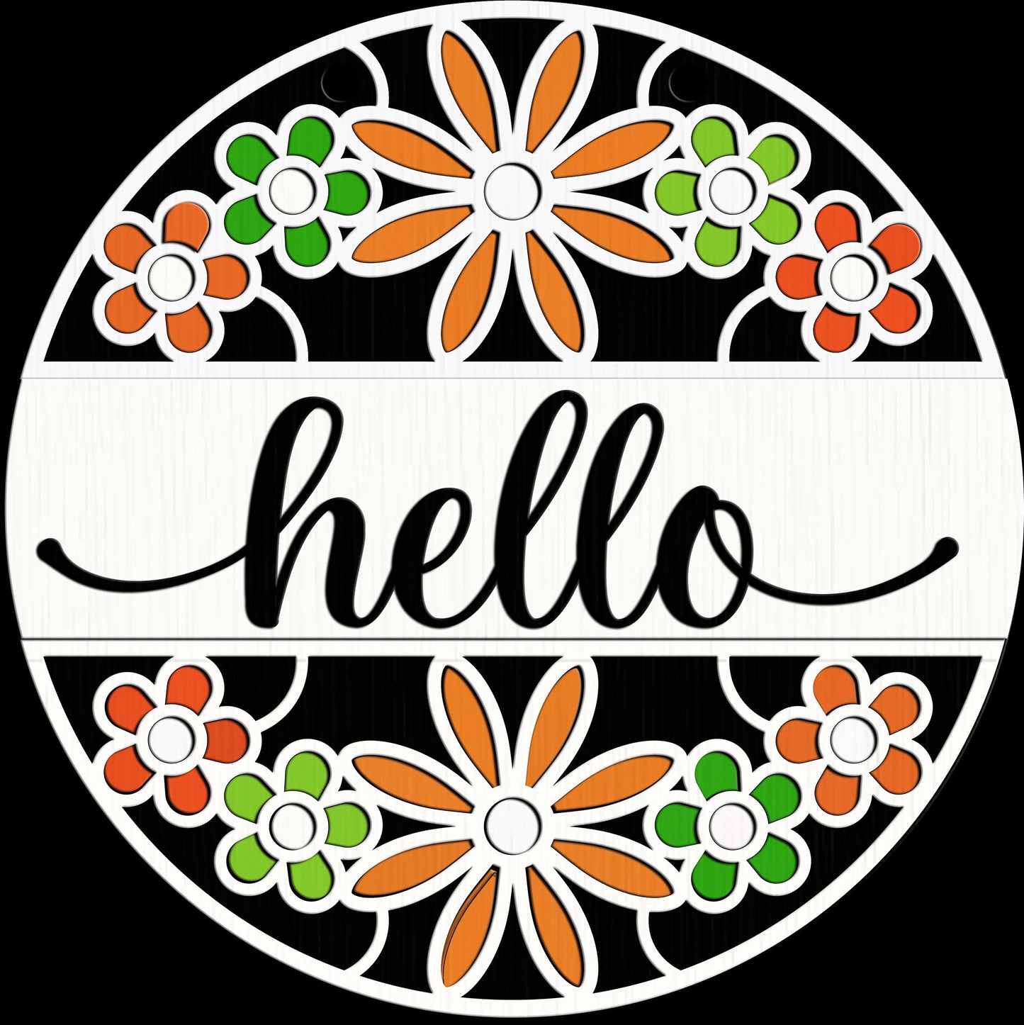 Hello Flower Round Door Hanger DiY