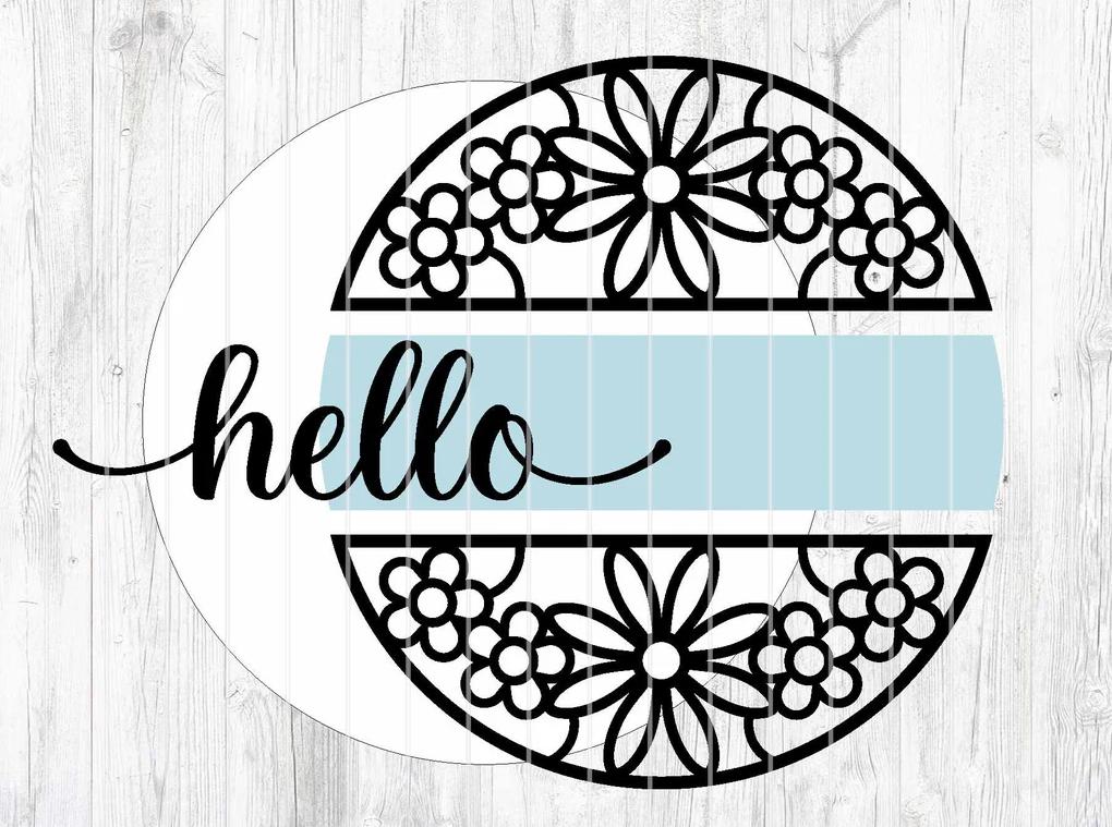 Hello Flower Round Door Hanger DiY