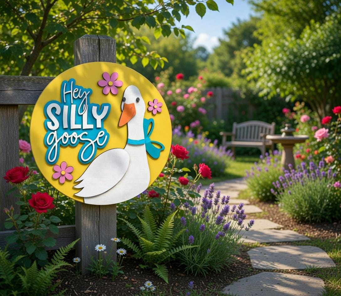Hey Silly Goose with Flowers Door Hanger DIY