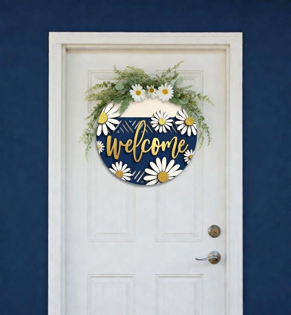 Welcome Daisy Flower  Door Hanger DIY