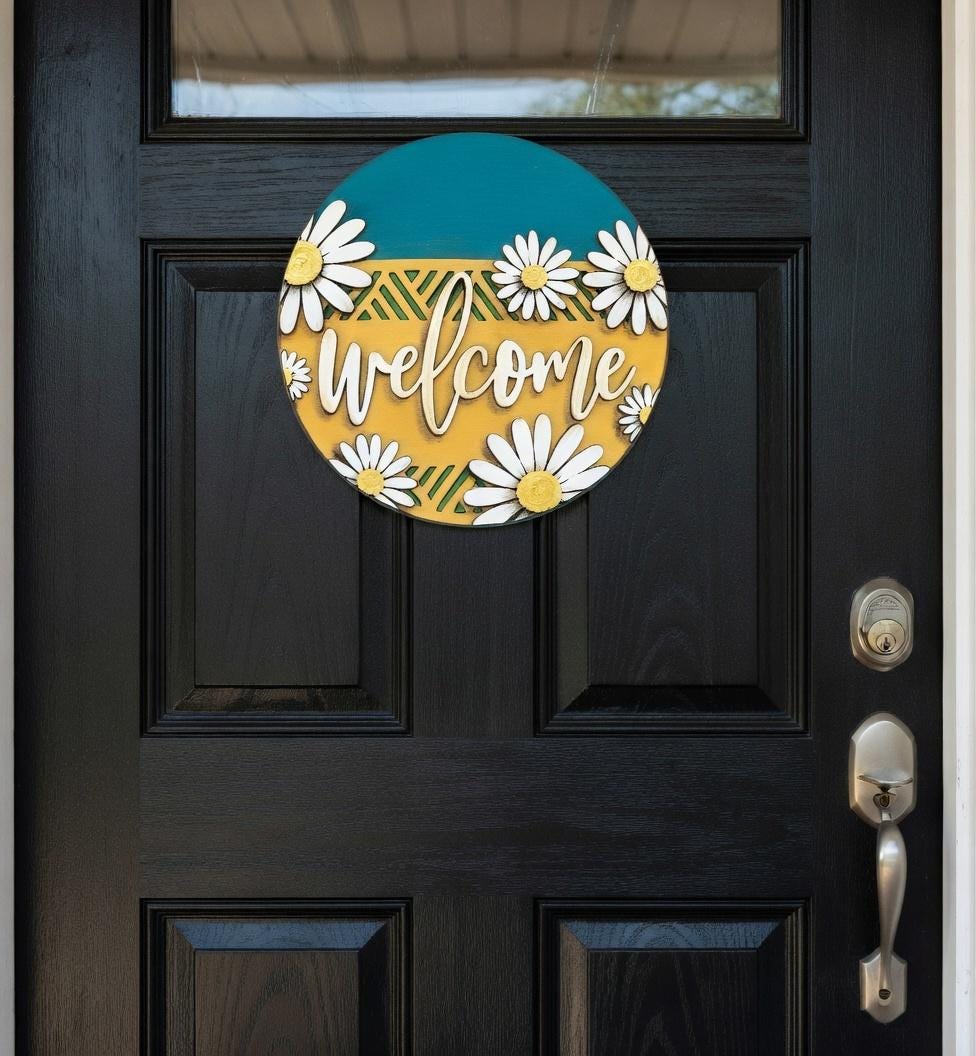 Welcome Daisy Flower  Door Hanger DIY