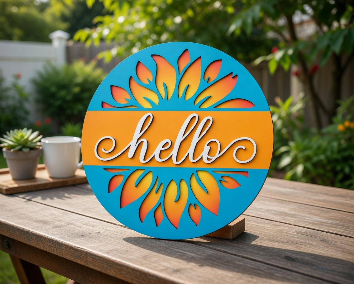 Hello Sunflower Door Hanger DiY
