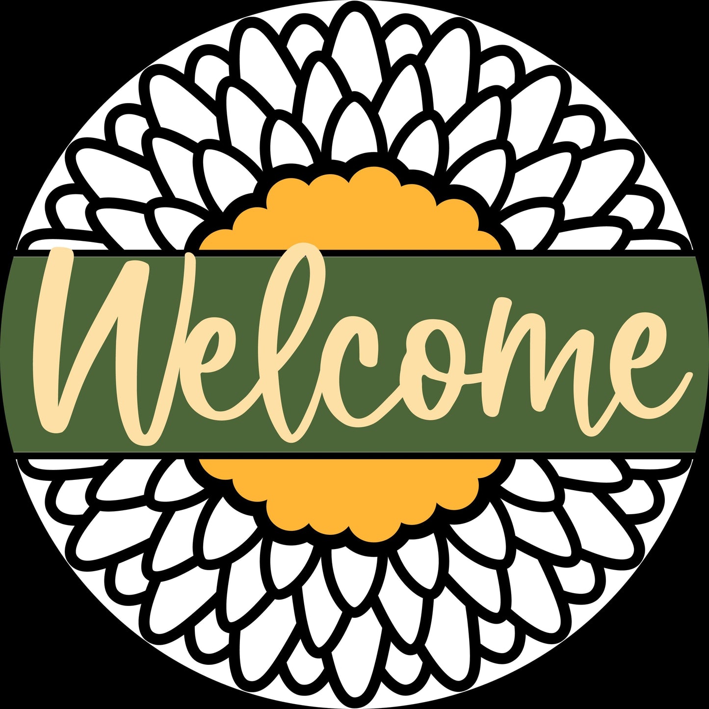 Welcome Round Sunflower Door Hanger DiY
