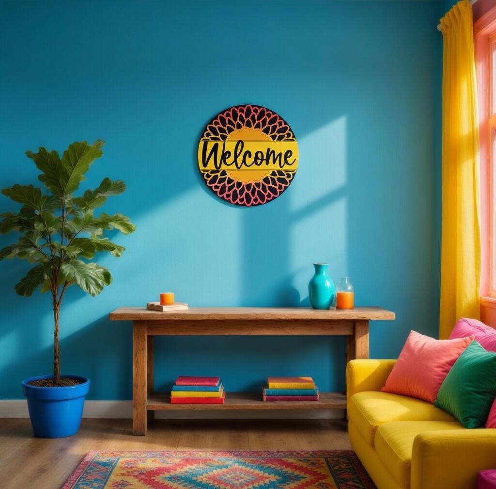 Welcome Round Sunflower Door Hanger DiY